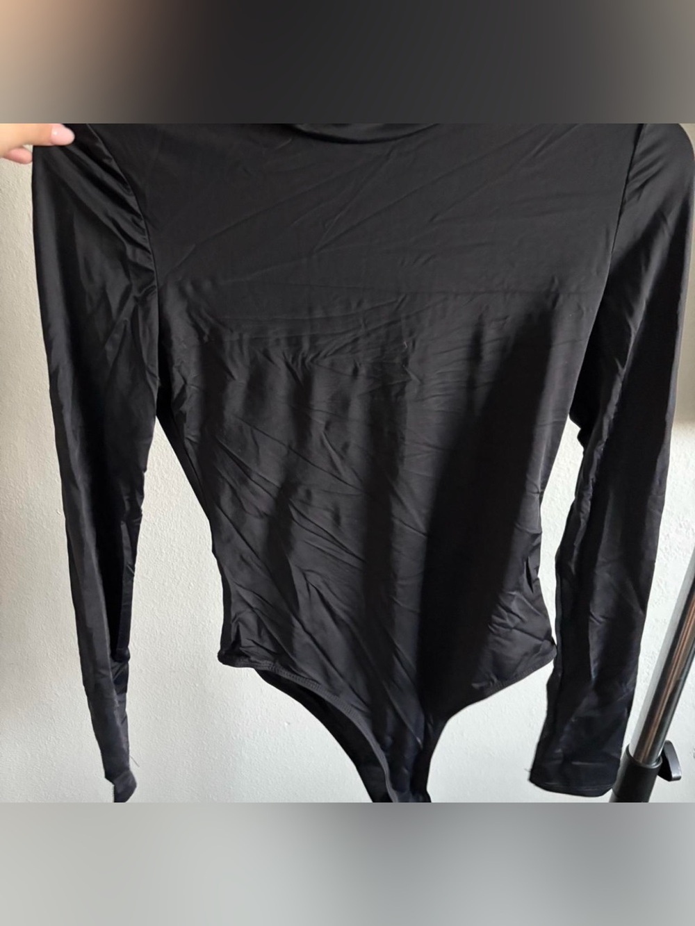 Black Long-Sleeve Bodysuit Top